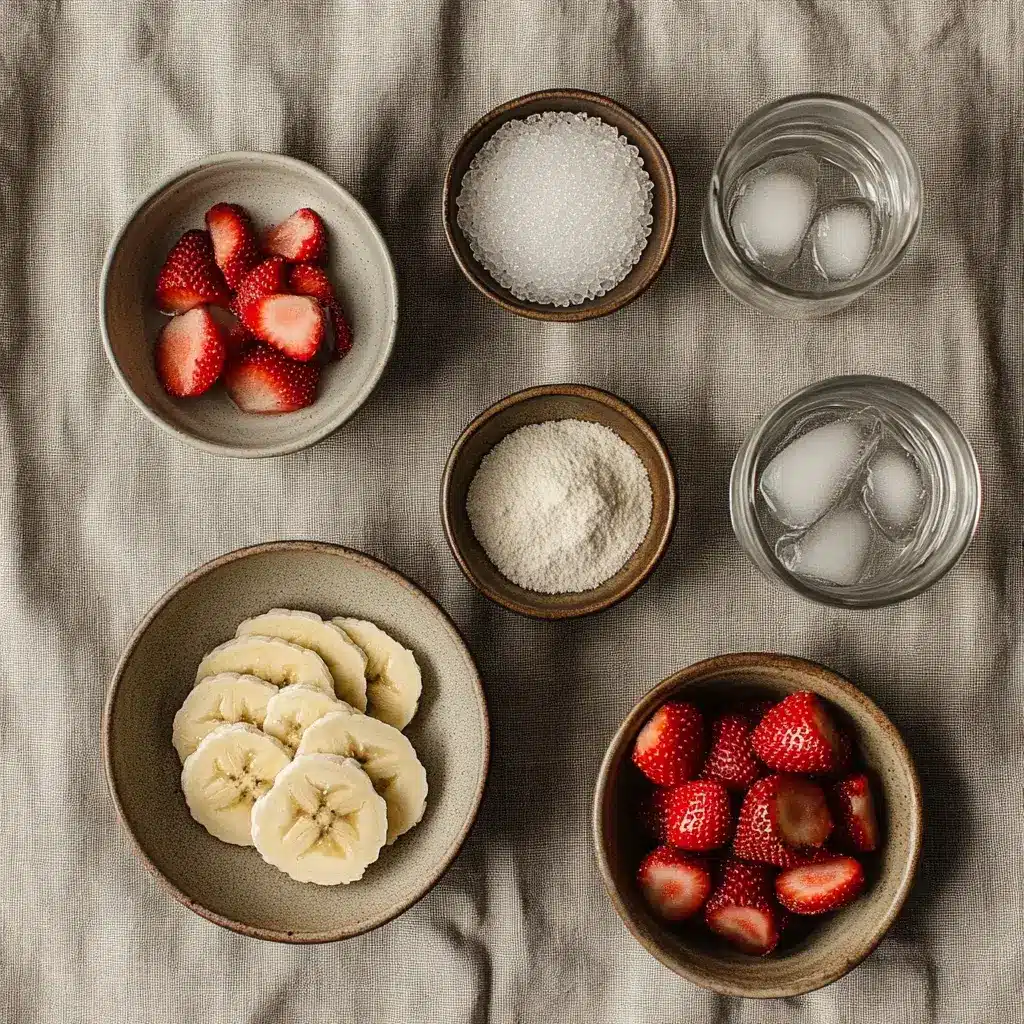 Angel Food Smoothie Ingredients Flat Lay