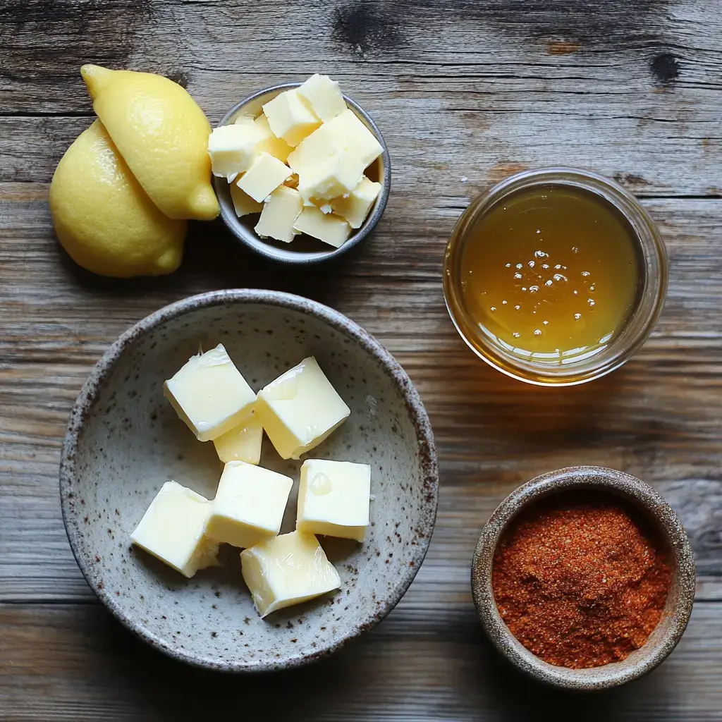 Ingredients for Cajun honey butter sauce
