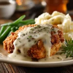 Close-up of chicken fried chicken Recipe with gravy