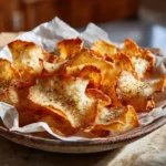 crispy cottage cheese chips recipe baked close-up