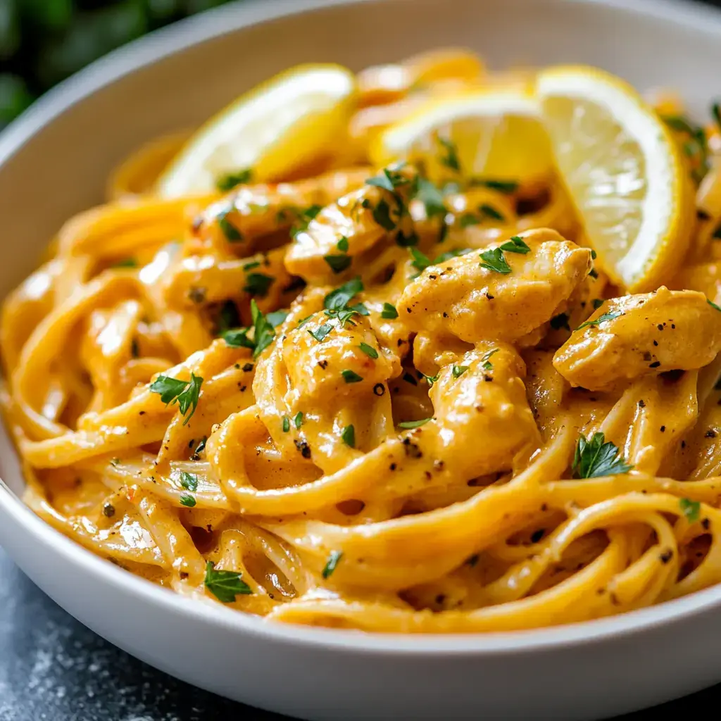 Cowboy Butter Chicken Linguine in creamy garlic butter sauce