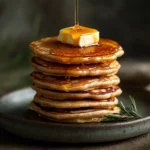 Fluffy einkorn recipe pancakes with butter and honey