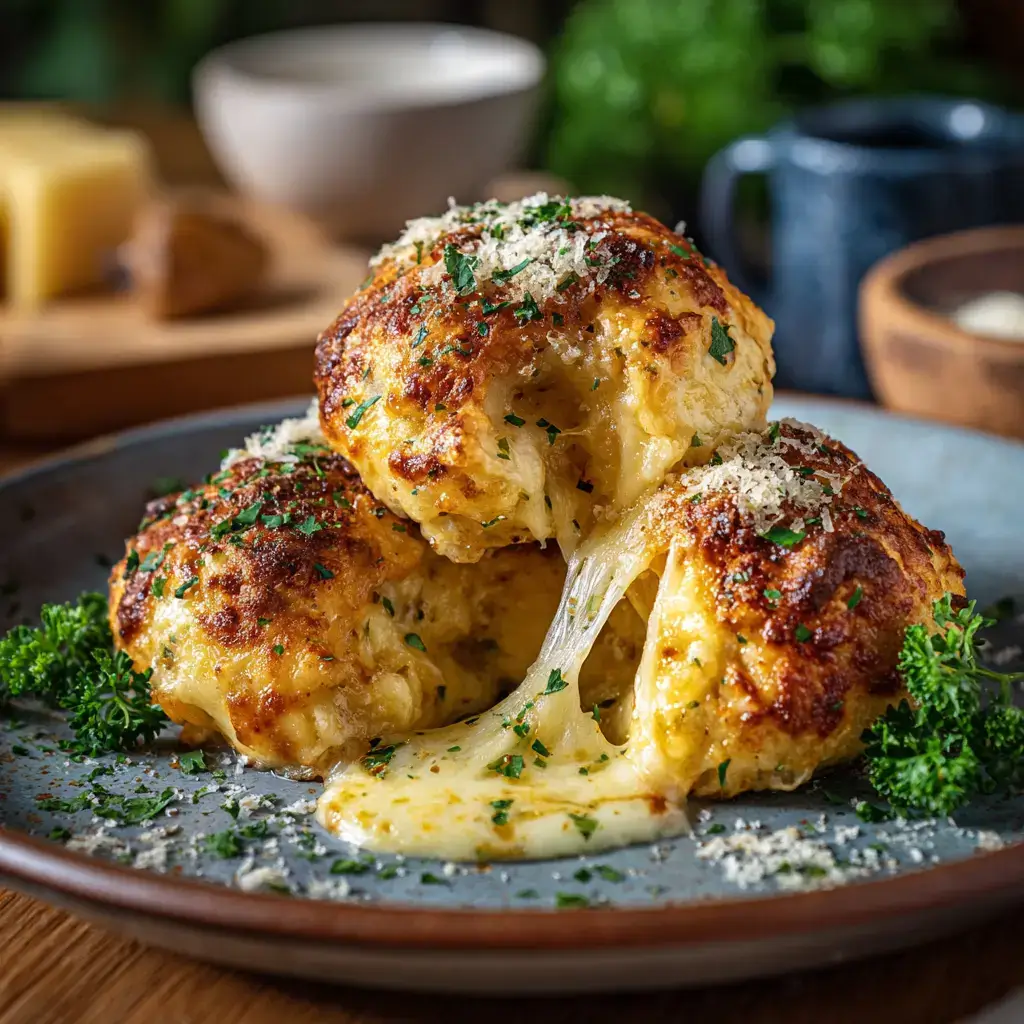 Garlic Parmesan Cheeseburger Bombs