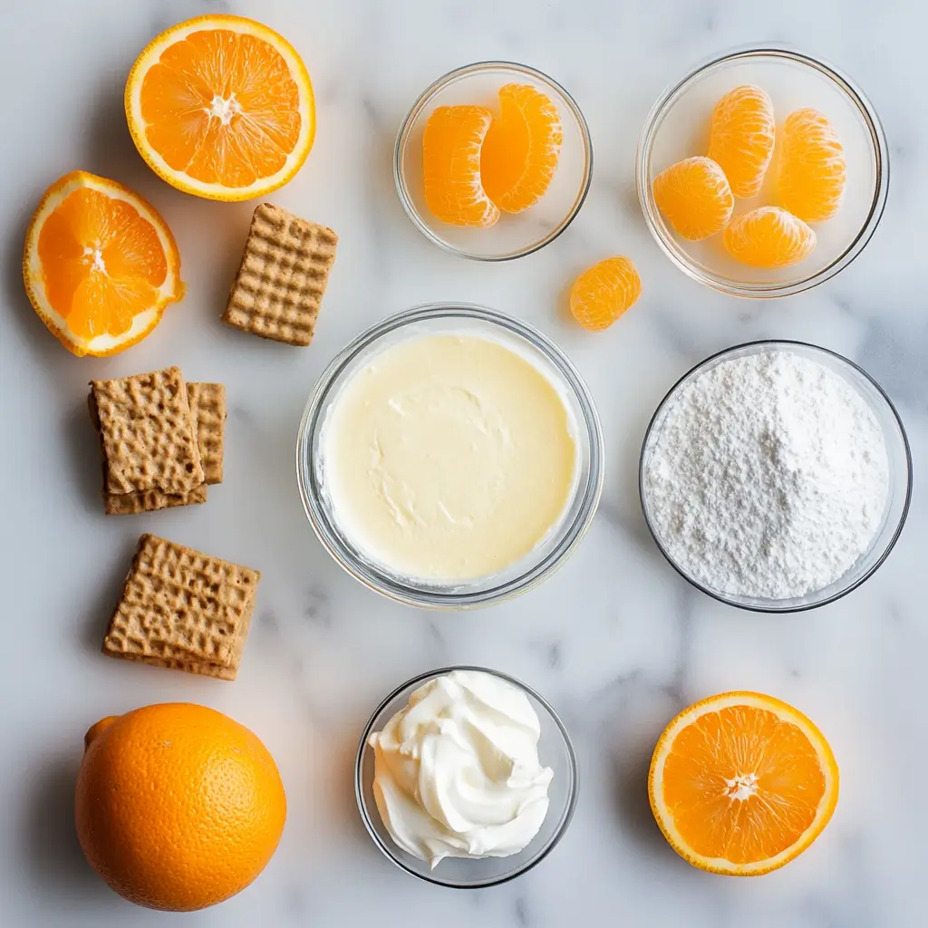 ingredients for no bake orange creamsicle cheesecake