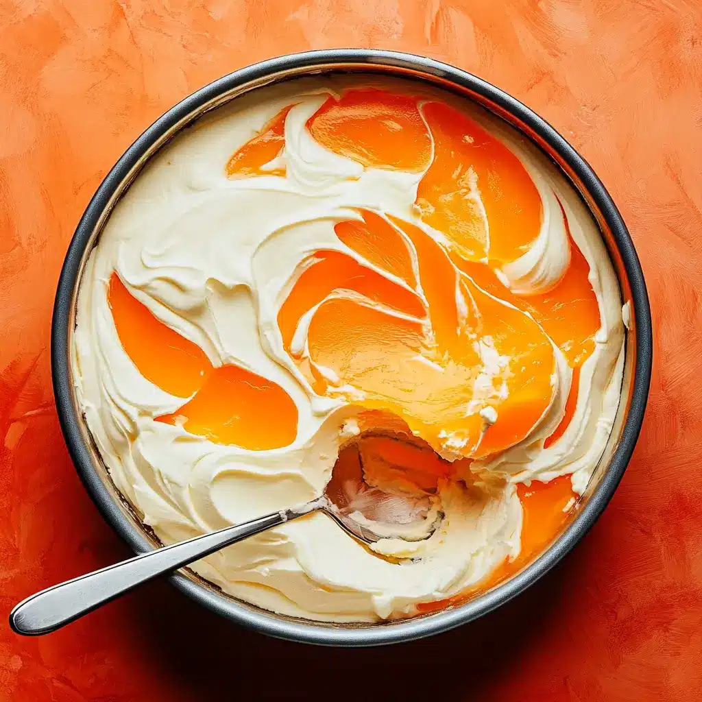 layering orange and vanilla cheesecake