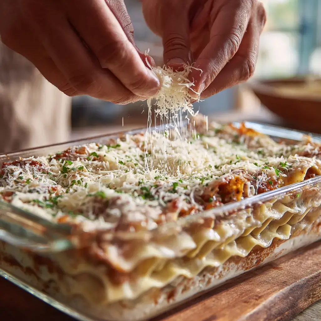 Parmesan Garlic Bacon Cheeseburger Lasagna