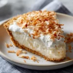 No bake coconut cream pie with coconut topping