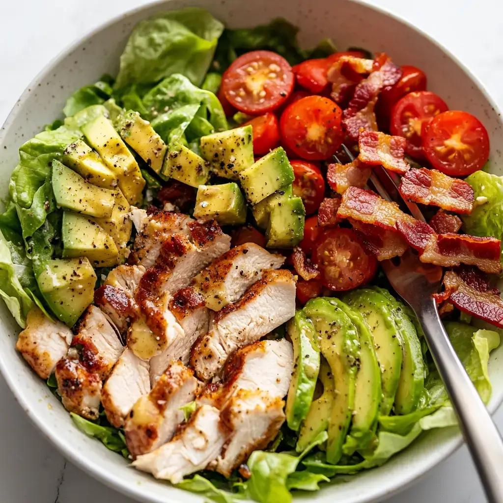 Final honey mustard romaine salad served