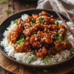 Asian-style crispy garlic chicken with garlic soy glaze
