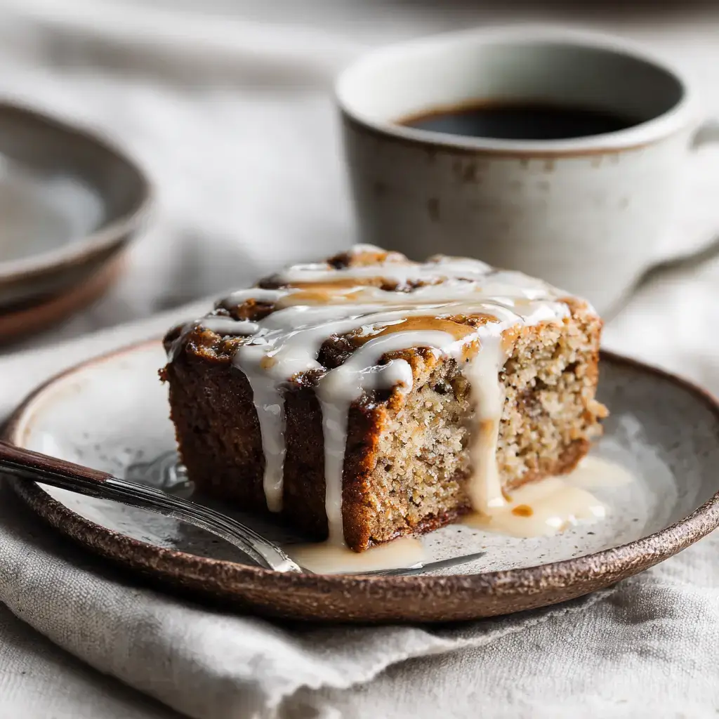 Sliced Cinnamon Roll Zucchini Bread with Coffee