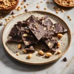 date chocolate bark with peanut butter and dark chocolate