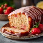 Strawberry Lemonade Pound Cake sliced