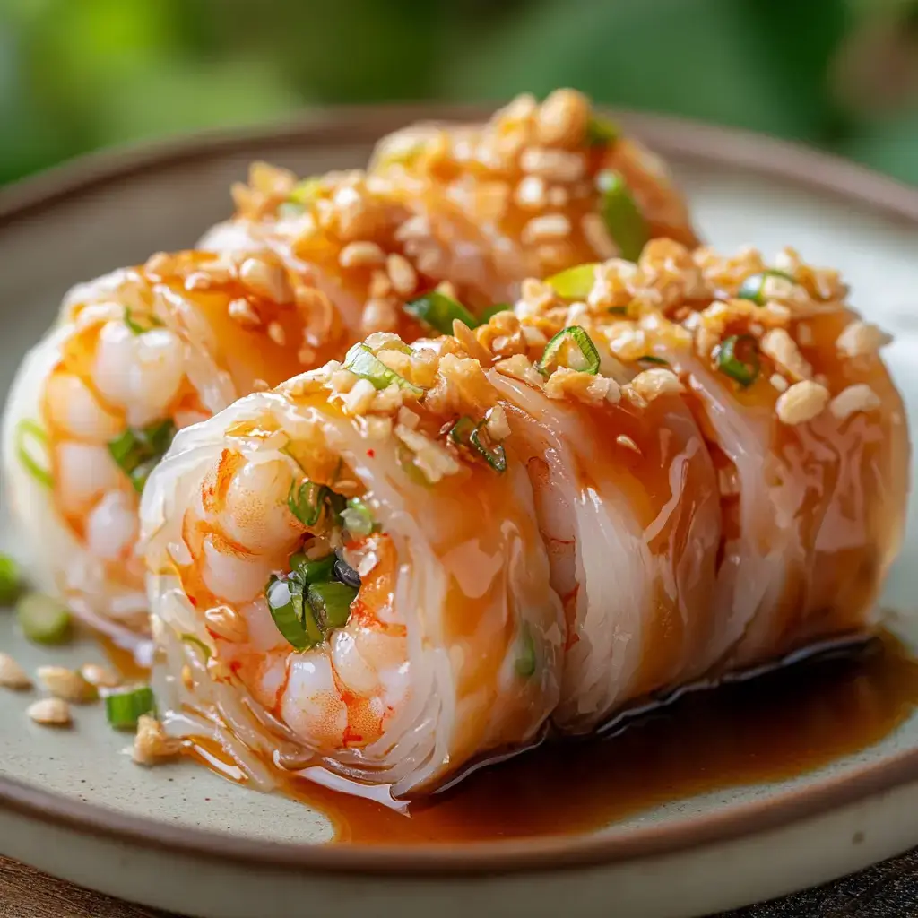 Thai food shrimp roll with noodles and fried