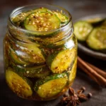 Bread and butter pickle recipe in mason jar