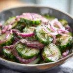 Crisp cucumber salad recipe with dill and onion