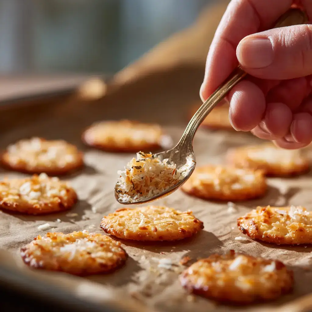 Pouring butter seasoning over Holiday Ritz Crackers