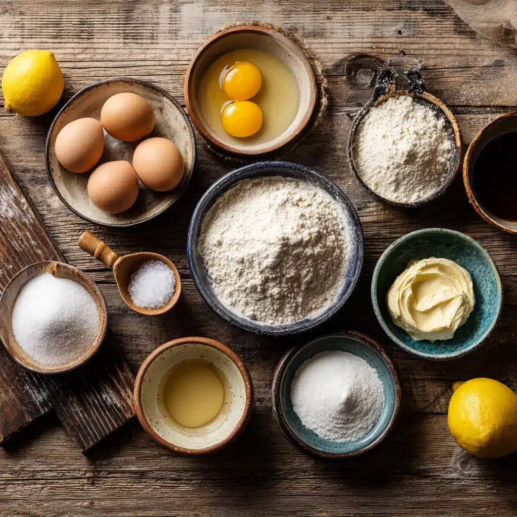 Lemon Muffin Ingredients Flat Lay
