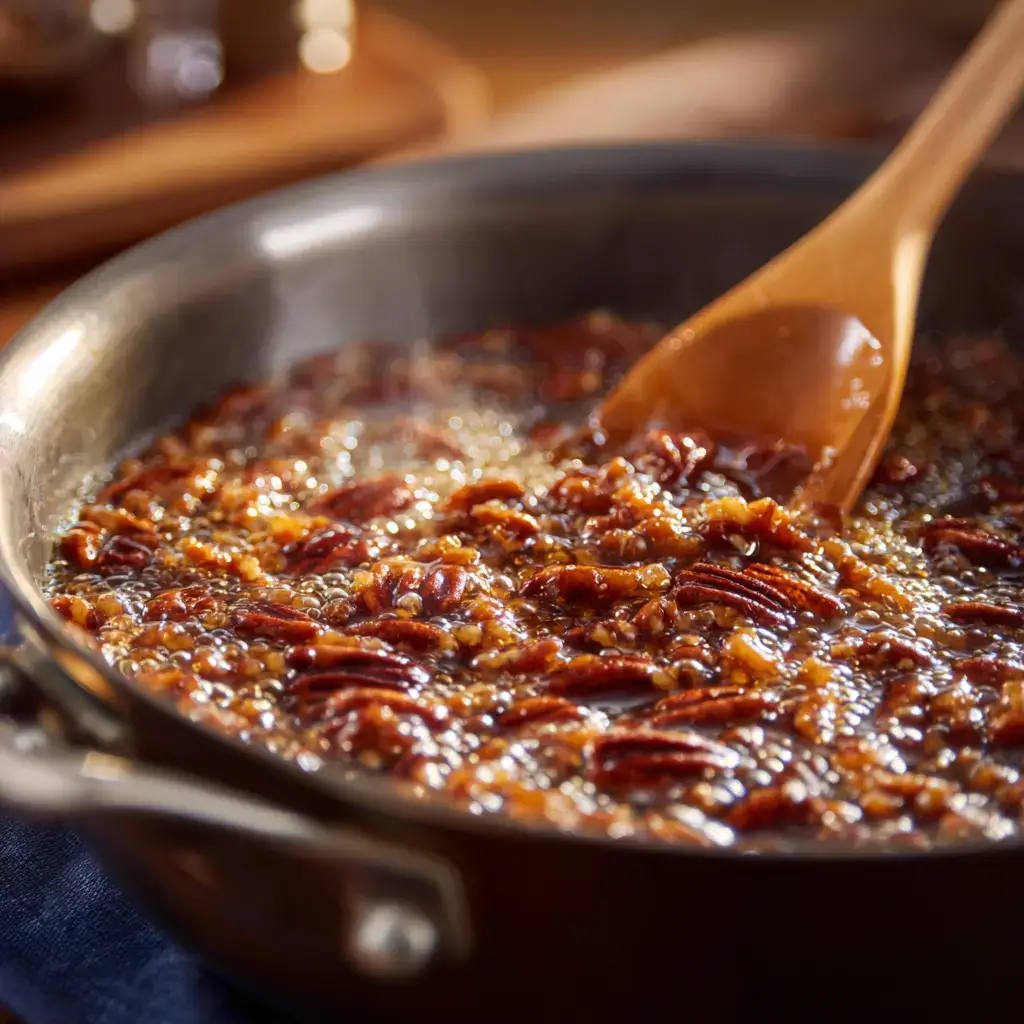 Making Pecan Pie Topping