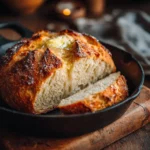 no-oven stovetop bread sliced in skillet