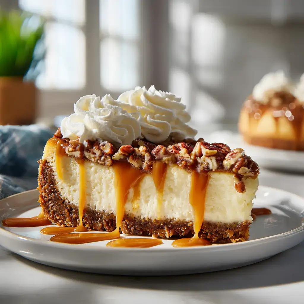 Serving Pecan Pie Cheesecake