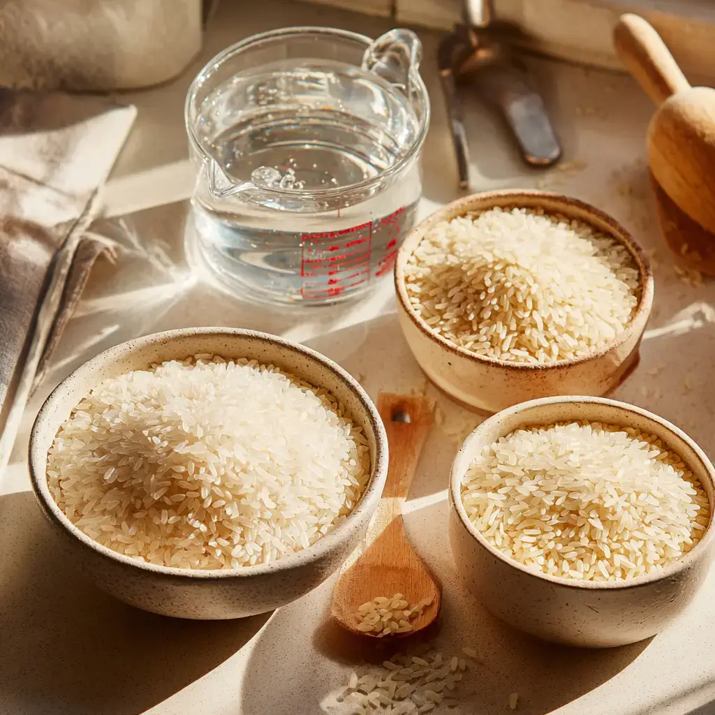 Ingredients for stovetop rice recipe