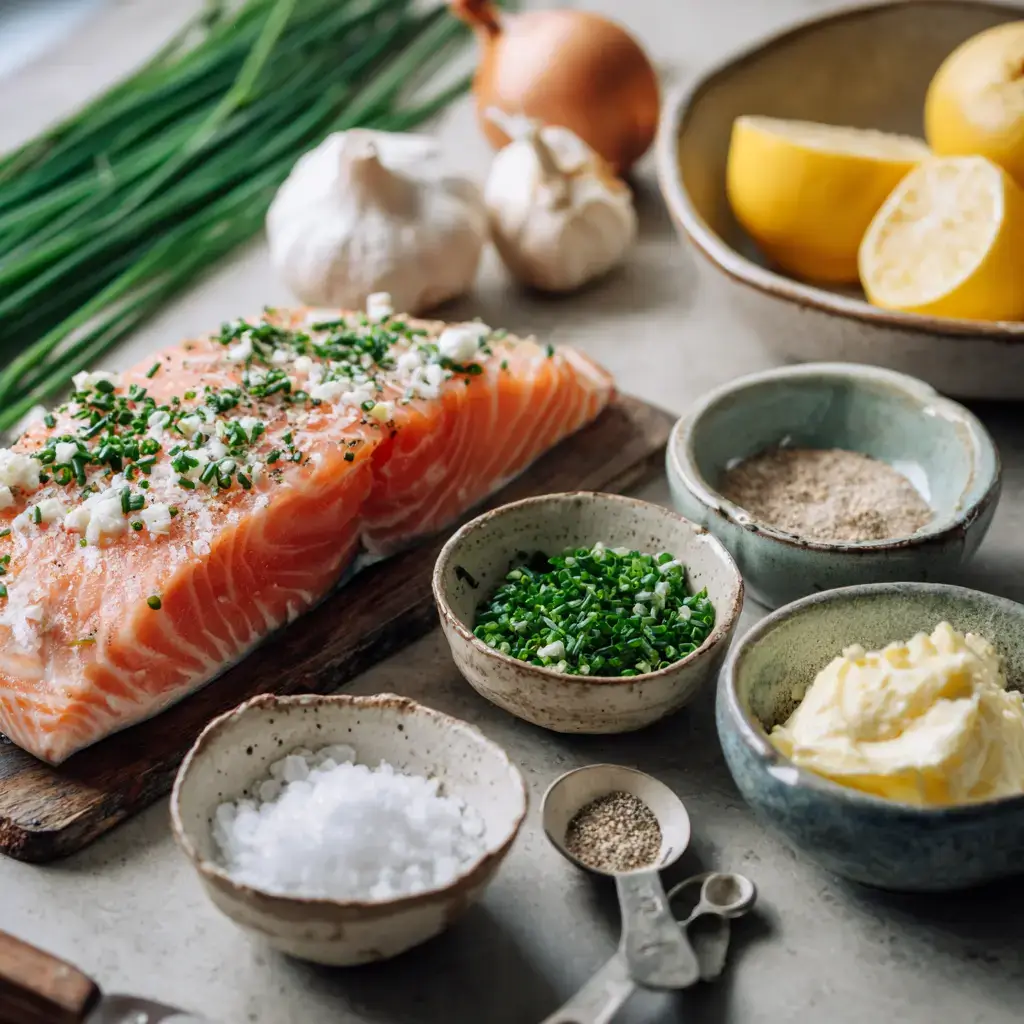 Ingredients for Traeger salmon recipe