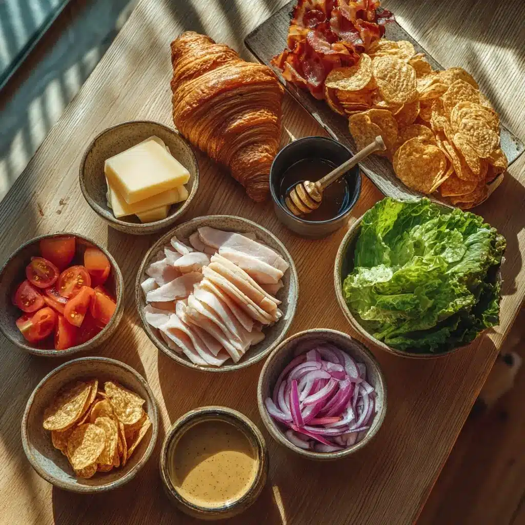 Turkey cheddar bacon croissant sandwich ingredients