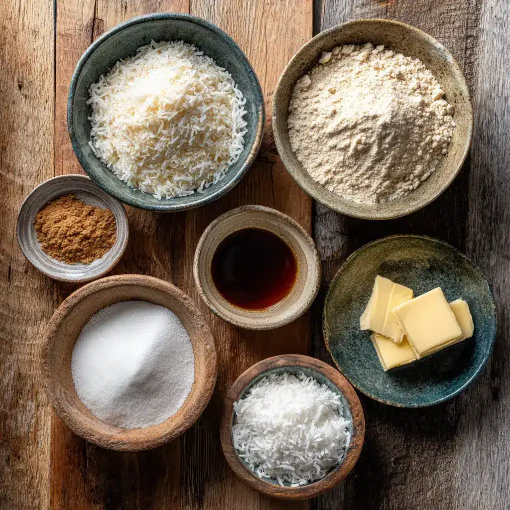 Ingredients for making washboard cookies