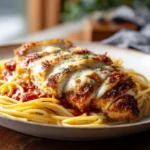 Chicken Parmigiana Olive Garden with mozzarella and marinara