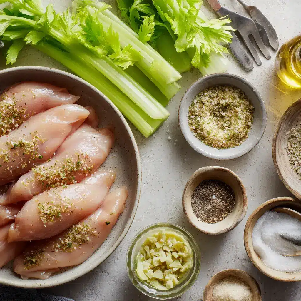classic carol chicken salad chick ingredients flat lay