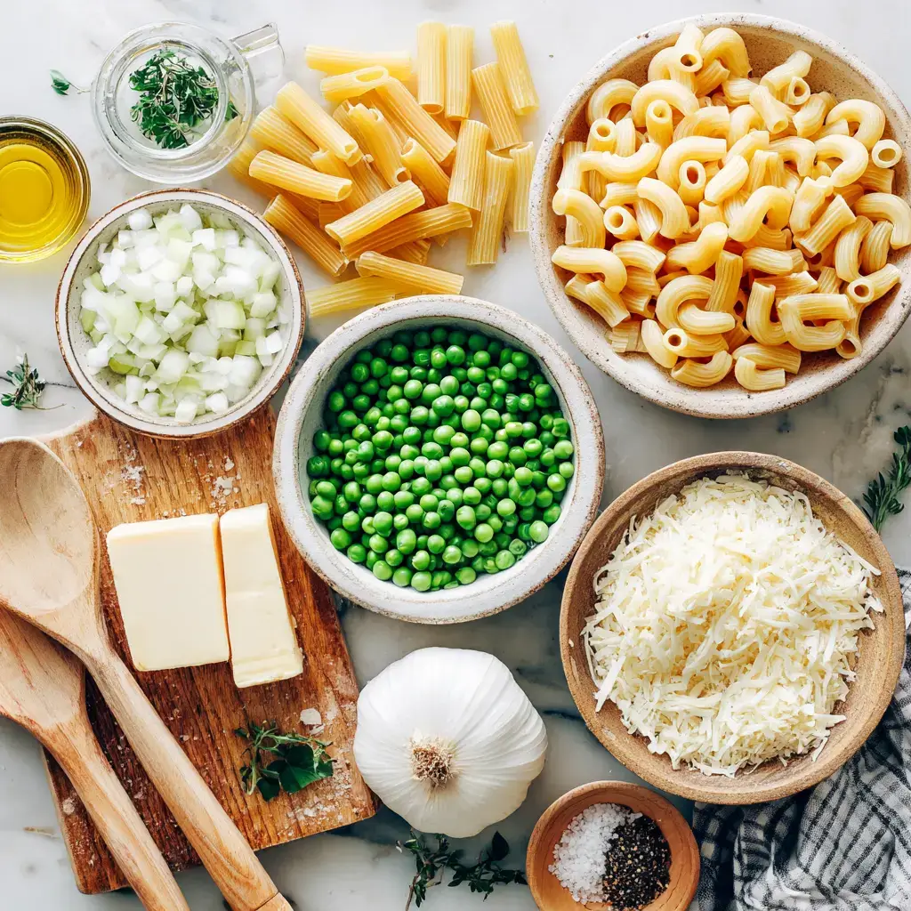 Ingredients for Ditalini Pasta Recipe on Countertop