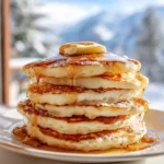 Golden diner pancake recipe with syrup and butter