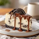 simple oreo cheesecake recipe sliced close up