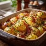 stoved chicken recipe casserole with potatoes and bacon