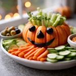 halloween veggie tray pumpkin platter