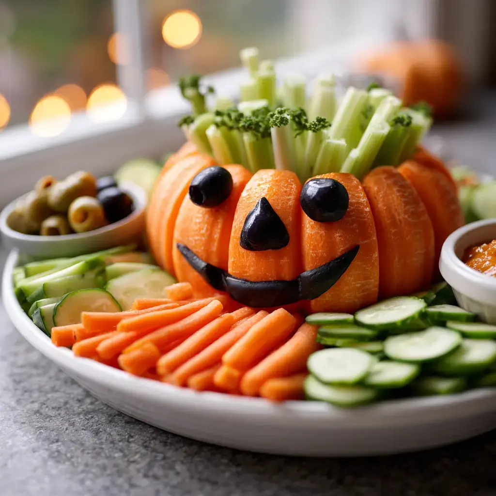 halloween veggie tray pumpkin platter