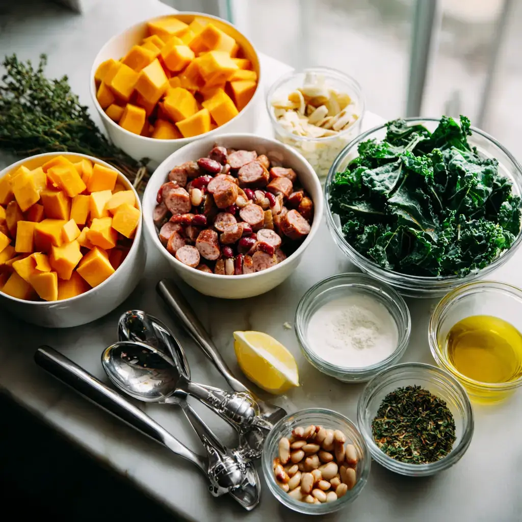 million dollar soup recipe ingredients flat lay