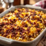 Bacon Cheeseburger Ramen Noodle Bake cheesy casserole
