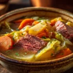 comforting Irish-style corned beef and cabbage stew