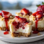 strawberry crunch cheesecake bites dessert close-up