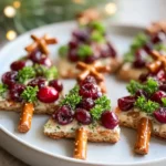 Bite-Sized Christmas Tree Appetizers on platter