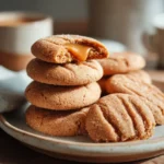 Brown Sugar Cinnamon Butter Cookies close-up with caramel center