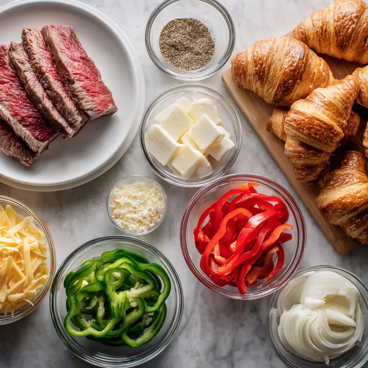 Cheesesteak Croissant Rolls ingredients