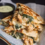 Chicken Shrimp & Spinach Quesadillas on plate