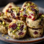 Cranberry Pistachio Shortbread Cookies buttery crumb texture