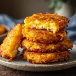 Crispy Cheesy Hash Browns with golden crust and melty cheese