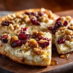 Crispy Flatbread with Brie, Cranberries & Toasted Walnuts with Hot Honey Drizzle