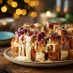 Festive Aussie Pull-Apart Sourdough with Roast Chicken, Brie, Bacon & Cranberry Glaze
