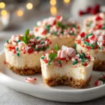 No-Bake Christmas Mini Cheesecakes with Sprinkles