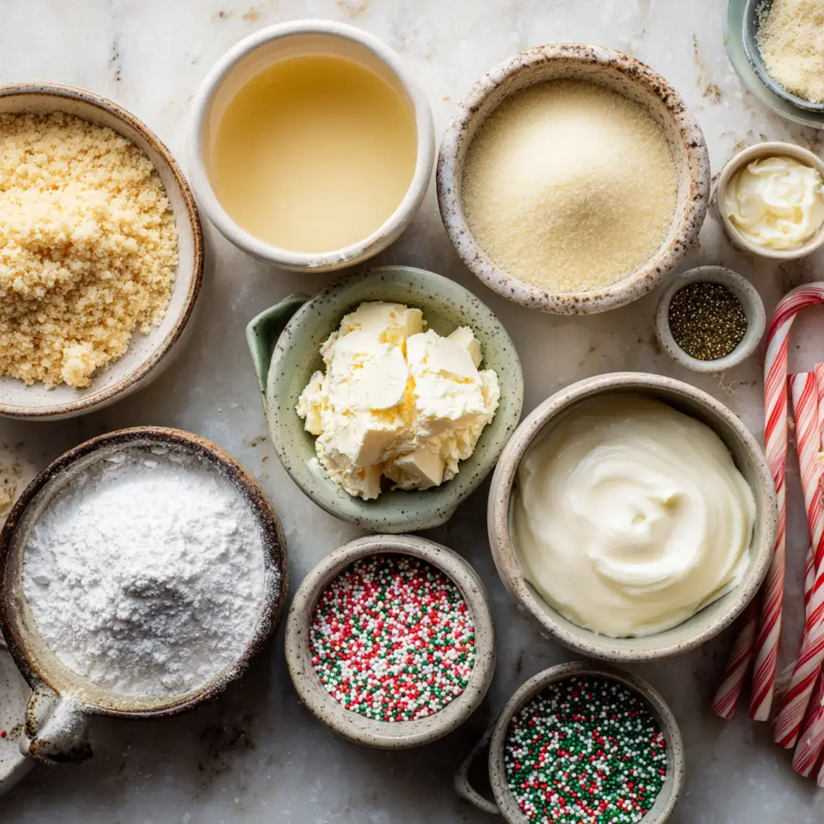 Ingredients for No-Bake Christmas Mini Cheesecakes